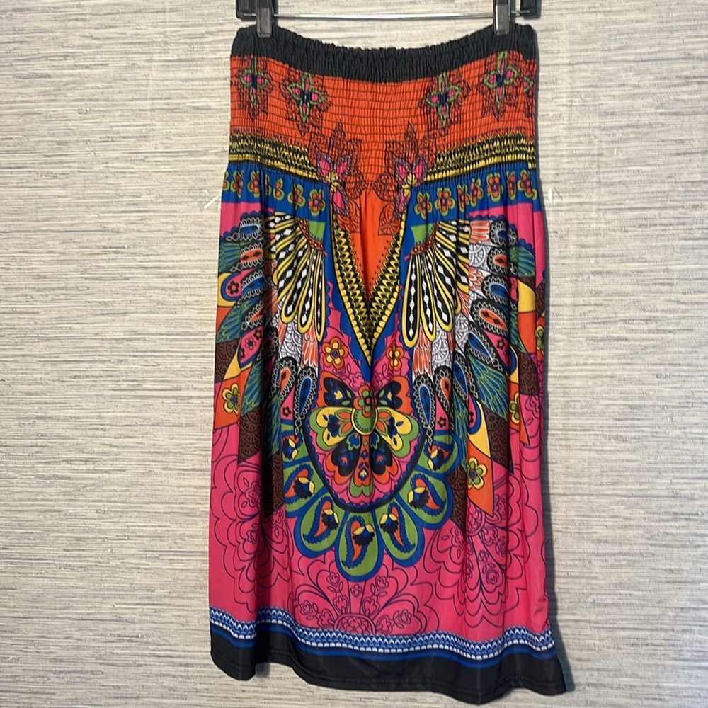 Cristinalove  Tropical Floral Smocked Strapless Dress – Size M (668) - Picture 4 of 9